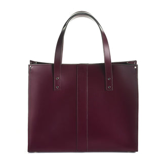 Handmade Leather Shopper - Marsala Red - Hstrends