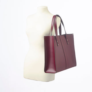Handmade Leather Shopper - Marsala Red - Hstrends