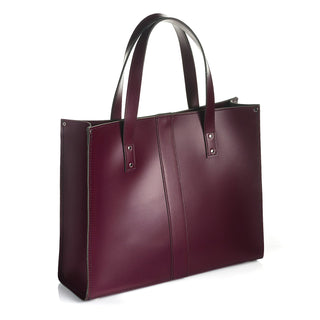 Handmade Leather Shopper - Marsala Red - Hstrends