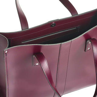 Handmade Leather Shopper - Marsala Red - Hstrends