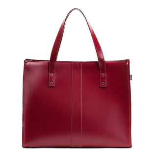Handmade Leather Shopper - Oxblood - Hstrends