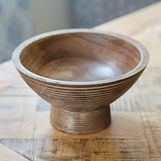 Handmade Mango Wood Raised Bowl - Hstrends