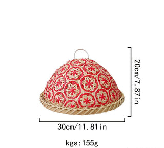 Handmade Rattan Woven Nanyang Style Fruit Plate Bread cover Basket Round With Lid - Hstrends