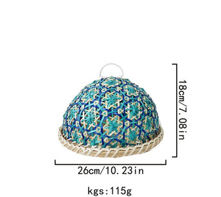 Handmade Rattan Woven Nanyang Style Fruit Plate Bread cover Basket Round With Lid - Hstrends