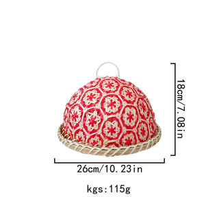 Handmade Rattan Woven Nanyang Style Fruit Plate Bread cover Basket Round With Lid - Hstrends