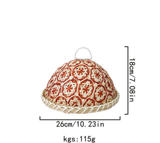 Handmade Rattan Woven Nanyang Style Fruit Plate Bread cover Basket Round With Lid - Hstrends