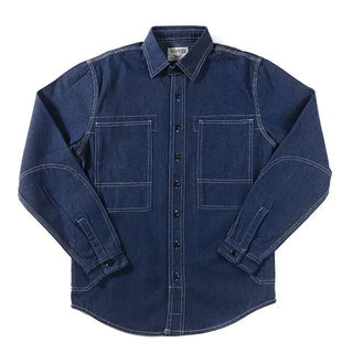 Heavy Denim Vintage Work Shirt for Men - Hstrends