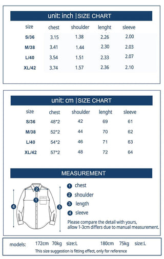 Heavy Denim Vintage Work Shirt for Men - Hstrends