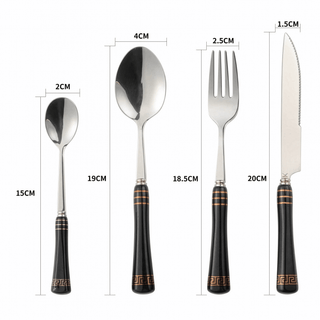 Heritage Gold 24-Piece Cutlery Set – Black - Hstrends