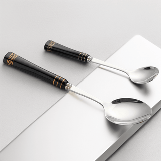 Heritage Gold 24-Piece Cutlery Set – Black - Hstrends