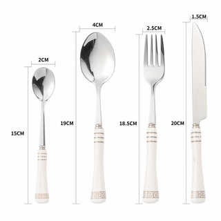 Heritage Gold 24-Piece Cutlery Set – White - Hstrends