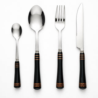 Heritage Gold 24-Piece Cutlery Set – Black