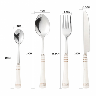 Heritage Gold 24-Piece Cutlery Set – White