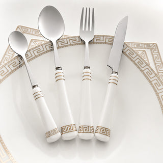 Heritage Gold 24-Piece Cutlery Set – White