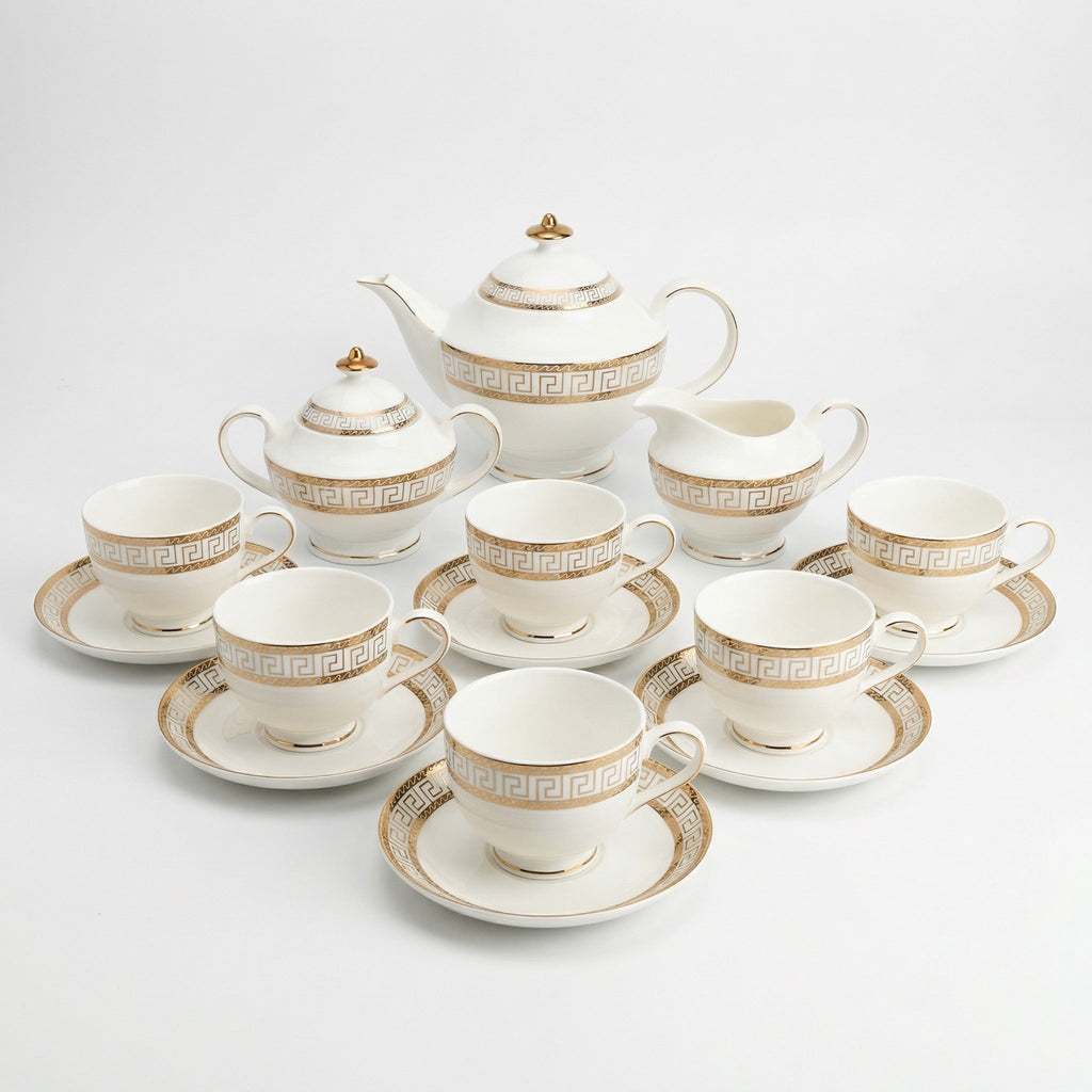 Heritage Gold Tea Set - Service for 6 (15 Pieces) – Hstrends