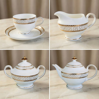 Heritage Gold Tea Set - Service for 6 (15 Pieces) - Hstrends