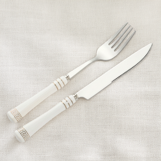 Heritage Gold 24-Piece Cutlery Set – White