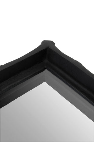 Hiba Black Finish Bamboo Effect Mirrored Tray - Hstrends