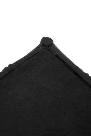 Hiba Black Finish Bamboo Effect Mirrored Tray - Hstrends