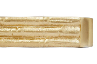 Hiba Gold Finish Bamboo Effect Mirrored Tray - Hstrends
