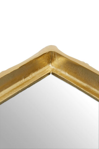 Hiba Gold Finish Bamboo Effect Mirrored Tray - Hstrends