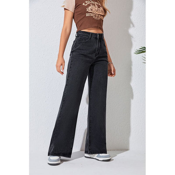 High - waist Straight Denim Loose Wide - leg Women Jean - Hstrends