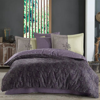 Hobby Lotus Purple - Double Satin Duvet Cover Set 6pc - Hstrends