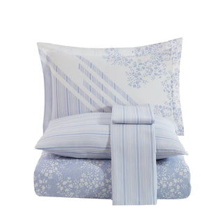 Hobby Romance Blue - Poplin Single Duvet Cover Set - Hstrends
