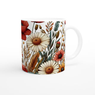 Hstrends 300ml White spring festival Floral Ceramic Mug.