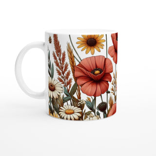 Hstrends 300ml White spring festival Floral Ceramic Mug.