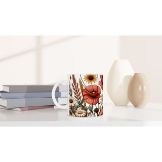 Hstrends 300ml White spring festival Floral Ceramic Mug.