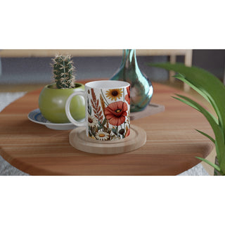 Hstrends 300ml White spring festival Floral Ceramic Mug.