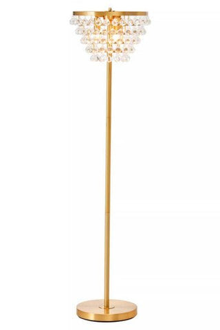 Hutchinson Clear Crystal Floor Lamp with Gold Metal - Hstrends