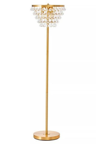Hutchinson Clear Crystal Floor Lamp with Gold Metal - Hstrends