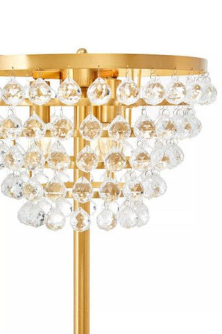 Hutchinson Clear Crystal Floor Lamp with Gold Metal - Hstrends