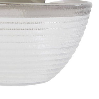 Ida Embossed Glass Bowl With Silver Rim - Hstrends