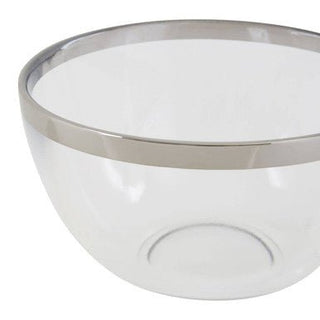 Ida Glass Bowl With Silver Rim - Hstrends