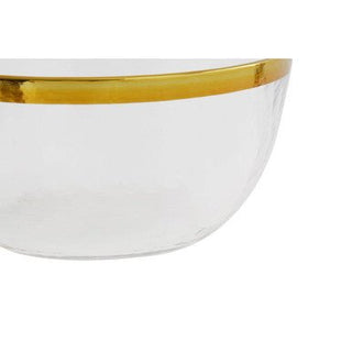 Ida Textured Glass Bowl With Gold Rim - Hstrends