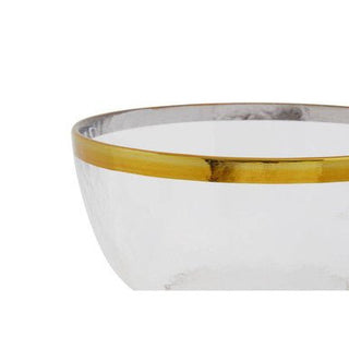 Ida Textured Glass Bowl With Gold Rim - Hstrends