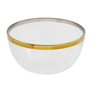 Ida Textured Glass Bowl With Gold Rim - Hstrends