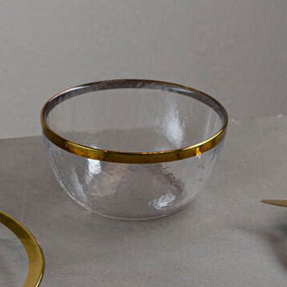 Ida Textured Glass Bowl With Gold Rim - Hstrends