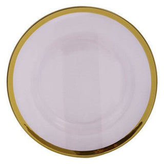 Ida Textured Glass Dinner Plate With Gold Rim - Hstrends