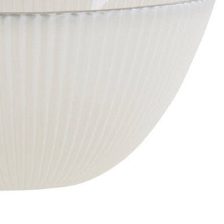 Ida White Embossed Glass Bowl with Silver Rim - Hstrends