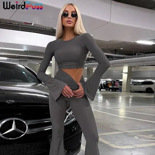 InGrily Sporty 2 Body - Shaping Leggings Matching Streetwear 2 Piece Set - Hstrends