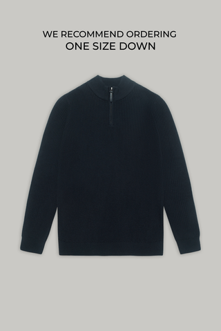 J Hailey Quarter Zip Knit - Dark Midnight - Hstrends