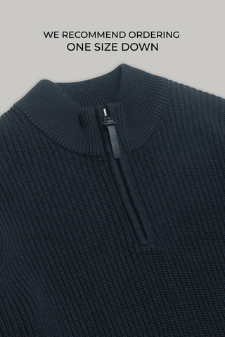 J Hailey Quarter Zip Knit - Dark Midnight - Hstrends