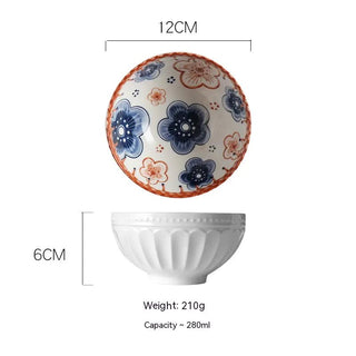 Japanese Vine Flower Ceramic Bowl - Hstrends