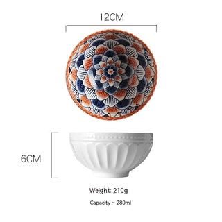 Japanese Vine Flower Ceramic Bowl - Hstrends