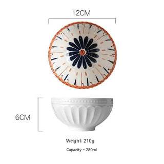 Japanese Vine Flower Ceramic Bowl - Hstrends