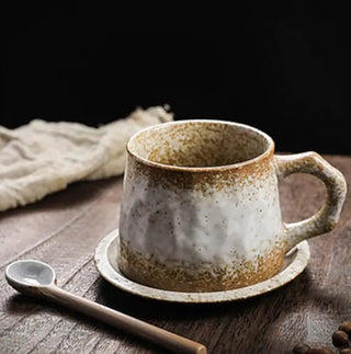 Japanese Vintage Ceramic Coffee Cup and Saucer Set - Hstrends